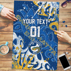Personalized Parramatta Eels Rugby Puzzle Urban Street Graffiti Style - Distressed Splatter Elements
