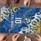 Personalized Parramatta Eels Rugby Puzzle Urban Street Graffiti Style - Distressed Splatter Elements