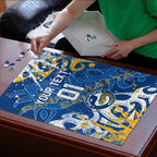 Personalized Parramatta Eels Rugby Puzzle Urban Street Graffiti Style - Distressed Splatter Elements