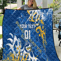 Personalized Parramatta Eels Rugby Quilt Urban Street Graffiti Style - Distressed Splatter Elements