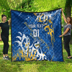 Personalized Parramatta Eels Rugby Quilt Urban Street Graffiti Style - Distressed Splatter Elements