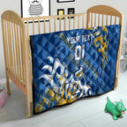 Personalized Parramatta Eels Rugby Quilt Urban Street Graffiti Style - Distressed Splatter Elements