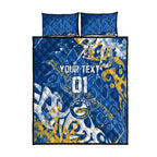 Personalized Parramatta Eels Rugby Quilt Bed Set Urban Street Graffiti Style - Distressed Splatter Elements