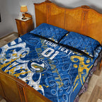 Personalized Parramatta Eels Rugby Quilt Bed Set Urban Street Graffiti Style - Distressed Splatter Elements
