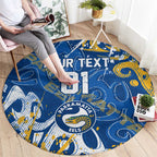 Personalized Parramatta Eels Rugby Round Carpet Urban Street Graffiti Style - Distressed Splatter Elements