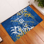 Personalized Parramatta Eels Rugby Rubber Doormat Urban Street Graffiti Style - Distressed Splatter Elements