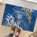 Personalized Parramatta Eels Rugby Rubber Doormat Urban Street Graffiti Style - Distressed Splatter Elements