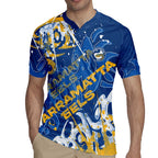 Personalized Parramatta Eels Rugby Rugby Jersey Urban Street Graffiti Style - Distressed Splatter Elements