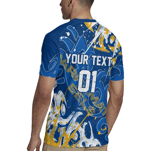 Personalized Parramatta Eels Rugby Rugby Jersey Urban Street Graffiti Style - Distressed Splatter Elements