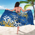 Personalized Parramatta Eels Rugby Sarong Urban Street Graffiti Style - Distressed Splatter Elements