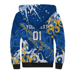 Personalized Parramatta Eels Rugby Sherpa Hoodie Urban Street Graffiti Style - Distressed Splatter Elements