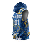 Personalized Parramatta Eels Rugby Sleeveless Hoodie Urban Street Graffiti Style - Distressed Splatter Elements