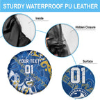 Personalized Parramatta Eels Rugby Spare Tire Cover Urban Street Graffiti Style - Distressed Splatter Elements