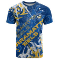 Personalized Parramatta Eels Rugby T Shirt Urban Street Graffiti Style - Distressed Splatter Elements
