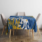 Personalized Parramatta Eels Rugby Tablecloth Urban Street Graffiti Style - Distressed Splatter Elements