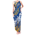 Personalized Parramatta Eels Rugby Tank Maxi Dress Urban Street Graffiti Style - Distressed Splatter Elements