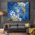 Personalized Parramatta Eels Rugby Tapestry Urban Street Graffiti Style - Distressed Splatter Elements