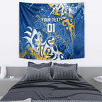 Personalized Parramatta Eels Rugby Tapestry Urban Street Graffiti Style - Distressed Splatter Elements
