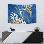 Personalized Parramatta Eels Rugby Tapestry Urban Street Graffiti Style - Distressed Splatter Elements