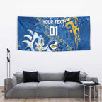 Personalized Parramatta Eels Rugby Tapestry Urban Street Graffiti Style - Distressed Splatter Elements