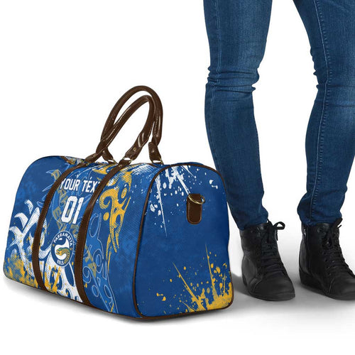 Personalized Parramatta Eels Rugby Travel Bag Urban Street Graffiti Style - Distressed Splatter Elements