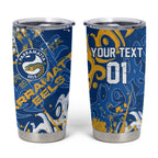 Personalized Parramatta Eels Rugby Tumbler Cup Urban Street Graffiti Style - Distressed Splatter Elements