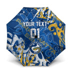 Personalized Parramatta Eels Rugby Umbrella Urban Street Graffiti Style - Distressed Splatter Elements