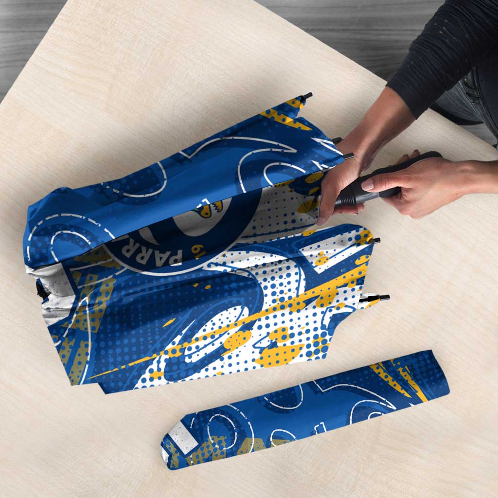 Personalized Parramatta Eels Rugby Umbrella Urban Street Graffiti Style - Distressed Splatter Elements
