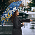 Personalized Parramatta Eels Rugby Umbrella Urban Street Graffiti Style - Distressed Splatter Elements