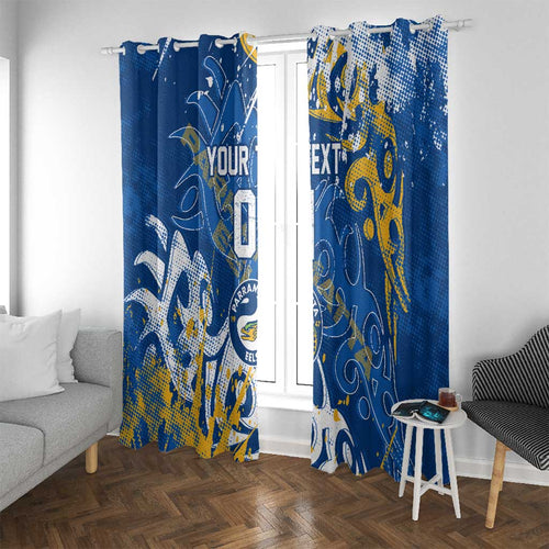 Personalized Parramatta Eels Rugby Window Curtain Urban Street Graffiti Style - Distressed Splatter Elements