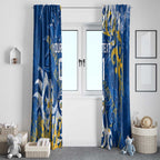 Personalized Parramatta Eels Rugby Window Curtain Urban Street Graffiti Style - Distressed Splatter Elements