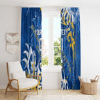 Personalized Parramatta Eels Rugby Window Curtain Urban Street Graffiti Style - Distressed Splatter Elements