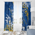 Personalized Parramatta Eels Rugby Window Curtain Urban Street Graffiti Style - Distressed Splatter Elements