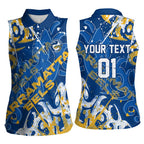 Personalized Parramatta Eels Rugby Women Sleeveless Polo Shirt Urban Street Graffiti Style - Distressed Splatter Elements