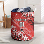 Personalized St. George Illawarra Dragons Rugby Laundry Basket Urban Street Graffiti Style - Distressed Splatter Elements