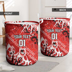 Personalized St. George Illawarra Dragons Rugby Laundry Basket Urban Street Graffiti Style - Distressed Splatter Elements