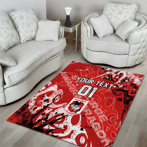 Personalized St. George Illawarra Dragons Rugby Area Rug Urban Street Graffiti Style - Distressed Splatter Elements