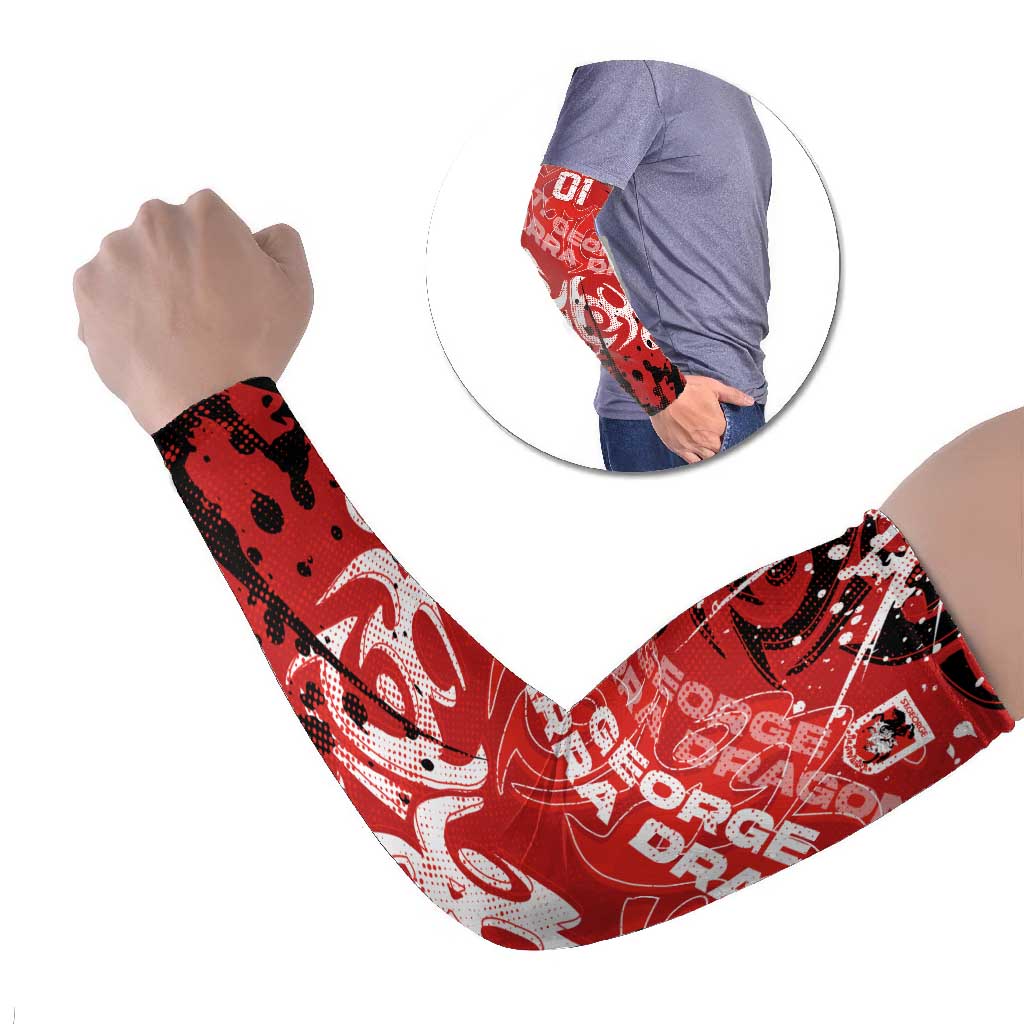 Personalized St. George Illawarra Dragons Rugby Arm Sleeves Urban Street Graffiti Style - Distressed Splatter Elements