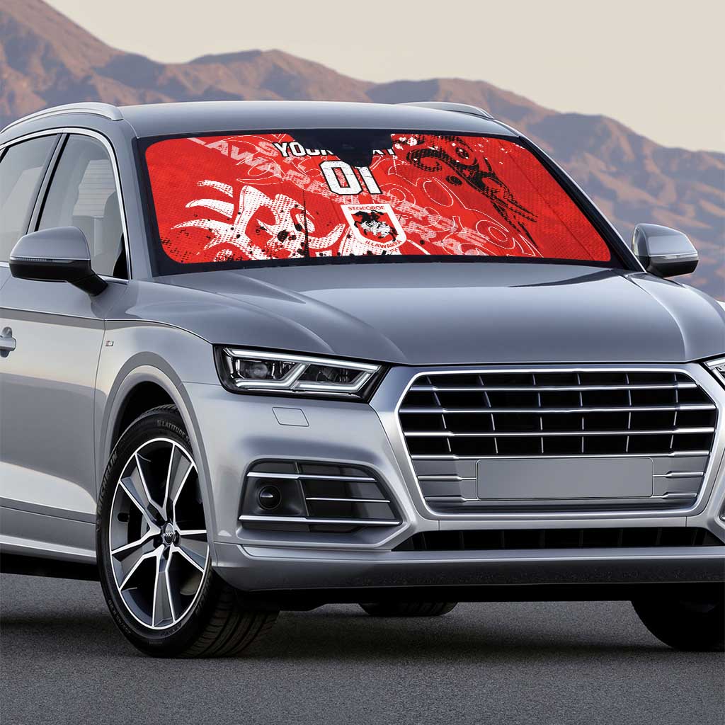Personalized St. George Illawarra Dragons Rugby Auto Sun Shade Urban Street Graffiti Style - Distressed Splatter Elements