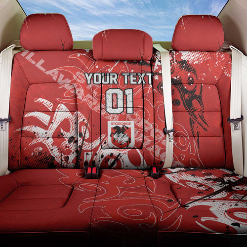 Personalized St. George Illawarra Dragons Rugby Back Car Seat Cover Urban Street Graffiti Style - Distressed Splatter Elements