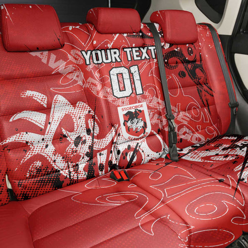 Personalized St. George Illawarra Dragons Rugby Back Car Seat Cover Urban Street Graffiti Style - Distressed Splatter Elements