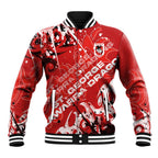 Personalized St. George Illawarra Dragons Rugby Baseball Jacket Urban Street Graffiti Style - Distressed Splatter Elements