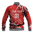 Personalized St. George Illawarra Dragons Rugby Baseball Jacket Urban Street Graffiti Style - Distressed Splatter Elements