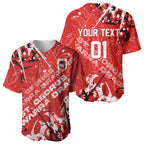 Personalized St. George Illawarra Dragons Rugby Baseball Jersey Urban Street Graffiti Style - Distressed Splatter Elements