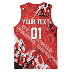 Personalized St. George Illawarra Dragons Rugby Basketball Jersey Urban Street Graffiti Style - Distressed Splatter Elements