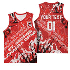 Personalized St. George Illawarra Dragons Rugby Basketball Jersey Urban Street Graffiti Style - Distressed Splatter Elements