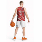 Personalized St. George Illawarra Dragons Rugby Basketball Jersey Urban Street Graffiti Style - Distressed Splatter Elements