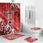 Personalized St. George Illawarra Dragons Rugby Bathroom Set Urban Street Graffiti Style - Distressed Splatter Elements