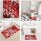 Personalized St. George Illawarra Dragons Rugby Bathroom Set Urban Street Graffiti Style - Distressed Splatter Elements