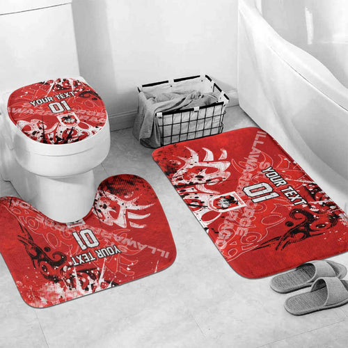 Personalized St. George Illawarra Dragons Rugby Bathroom Set Urban Street Graffiti Style - Distressed Splatter Elements